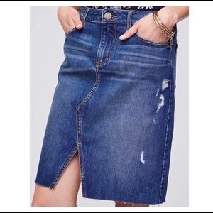 Loft split denim midi skirt size 2